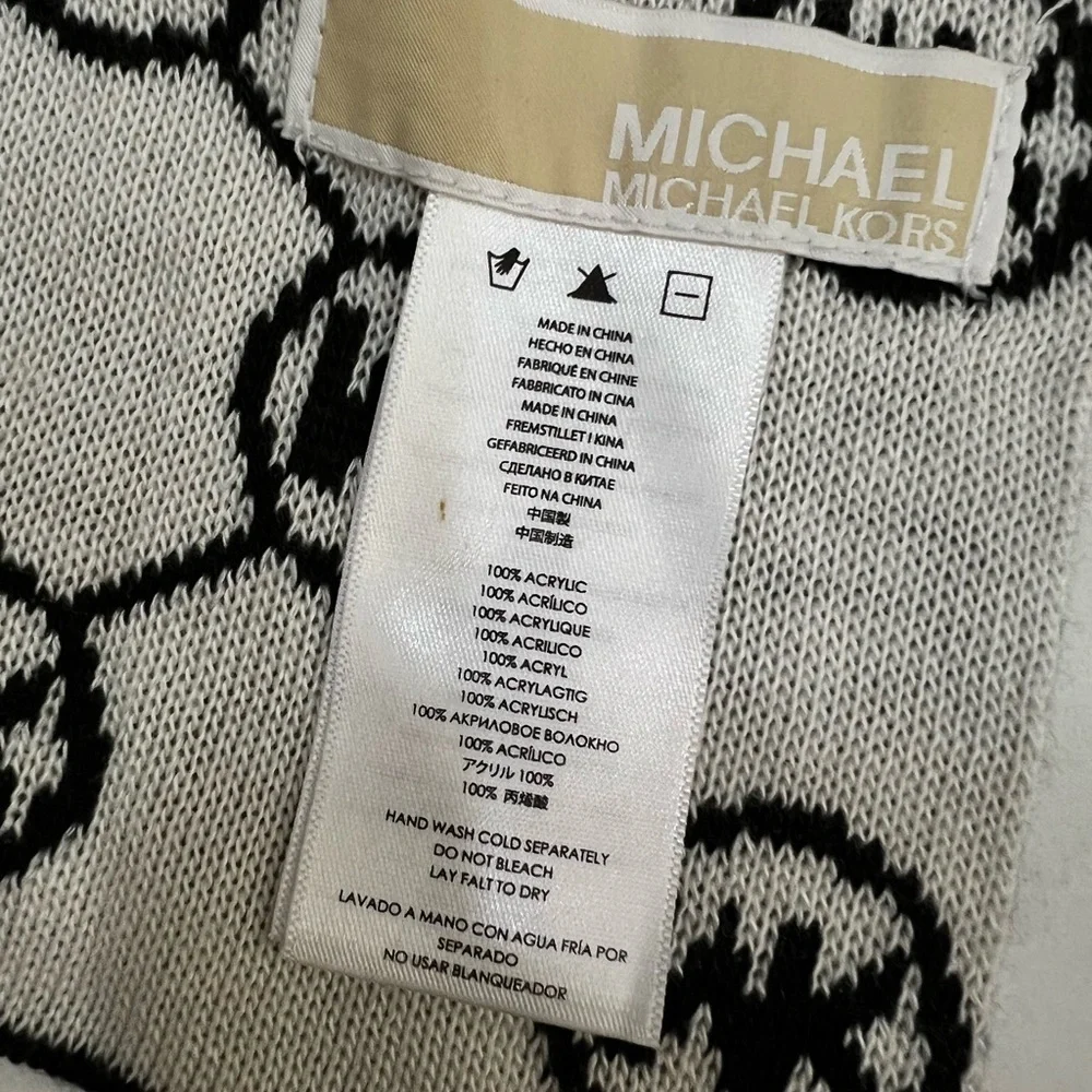 Michael Kors Black and White Monogram Scarf